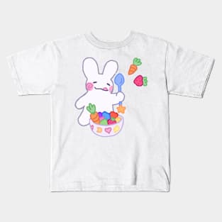Bunny with fruit salad bowl Kids T-Shirt